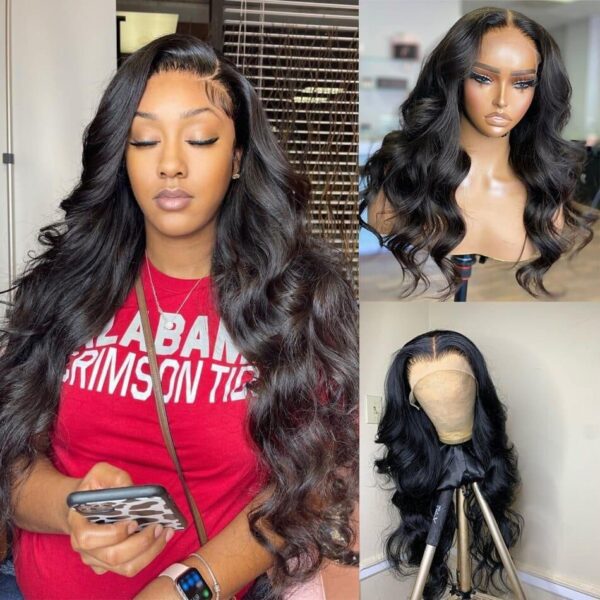 Wave Lace Front Wig Brazilian Pre Plucked Human Hair Wigs