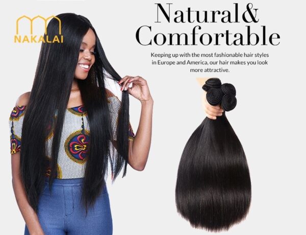 10A Brazilian Human Virgin Hair 100g Straight Hair Bundles - Image 11