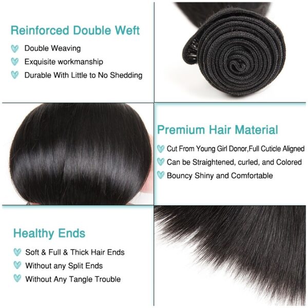 10A Brazilian Human Virgin Hair 100g Straight Hair Bundles - Image 3