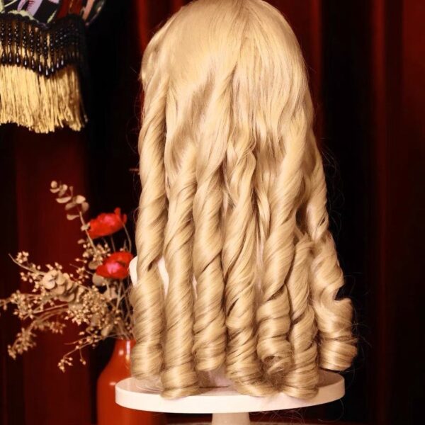 Light gold milky white gold lolita Roman curled wig elegant retro wig Duchess of Wales - Image 3