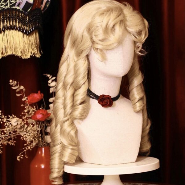 Light gold milky white gold lolita Roman curled wig elegant retro wig Duchess of Wales - Image 16