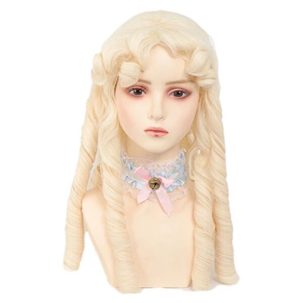 Light gold milky white gold lolita Roman curled wig elegant retro wig Duchess of Wales - Image 13