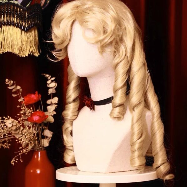 Light gold milky white gold lolita Roman curled wig elegant retro wig Duchess of Wales - Image 7