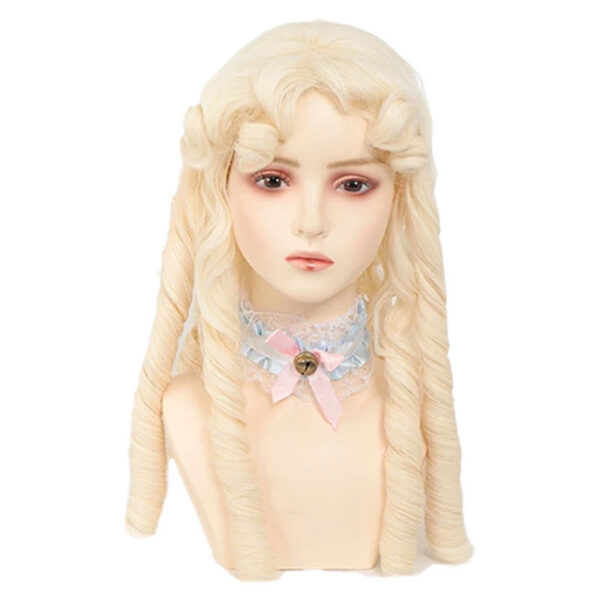 Light gold milky white gold lolita Roman curled wig elegant retro wig Duchess of Wales - Image 4